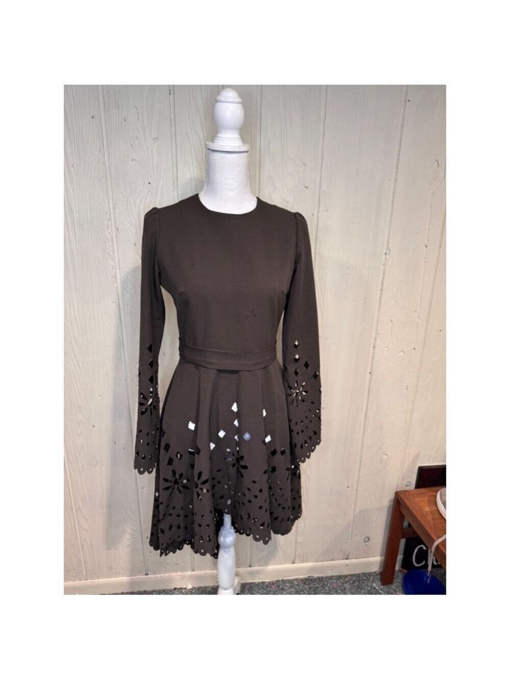 Ayse Melek Tasarim Green Brown Tunic Dress Size 8